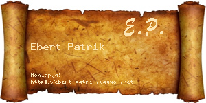 Ebert Patrik névjegykártya